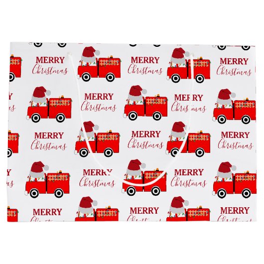 Kerstroodvuurtruck Groot Cadeauzakje (Achterkant)