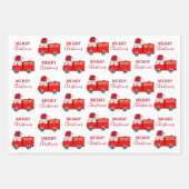 Kerstroodvuurtruck Inpakpapier Vel (Voorkant 3)