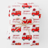 Kerstroodvuurtruck Inpakpapier Vel (In situ)