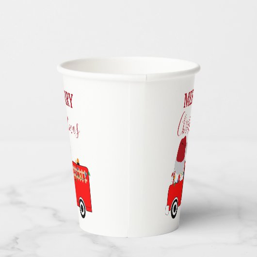 Kerstroodvuurtruck Papieren Bekers (Rechts)