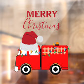 Kerstroodvuurtruck Raamsticker (Vel 2)