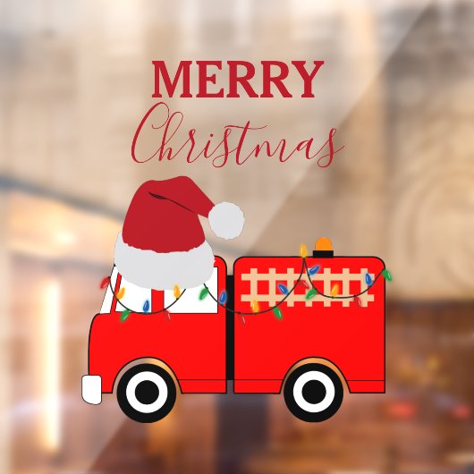 Kerstroodvuurtruck Raamsticker (Vel 2)