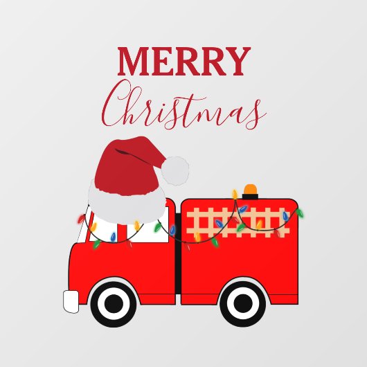 Kerstroodvuurtruck Raamsticker (Vel)