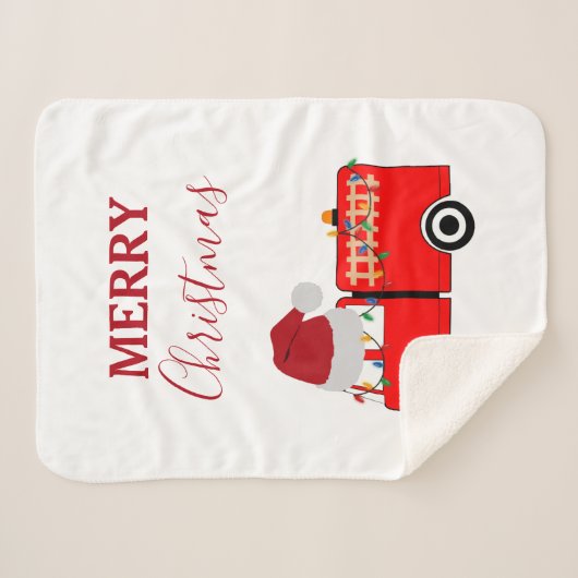 Kerstroodvuurtruck Sherpa Deken (Voorkant (horizontaal))