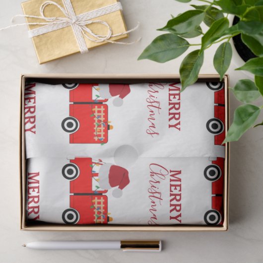 Kerstroodvuurtruck Tissuepapier (Geschenk)