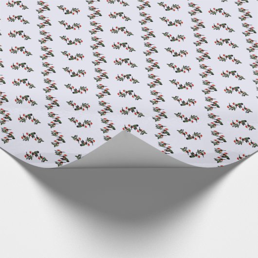 Kerstroofvogel Cadeaupapier (Hoek)