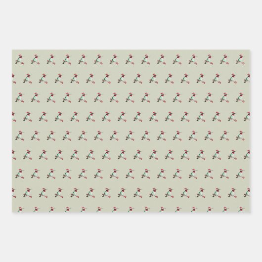 Kerstroofvogel Inpakpapier Vel (Voorkant 3)