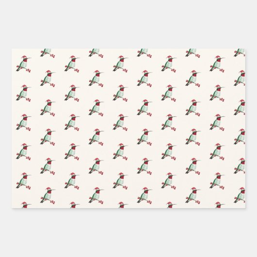 Kerstroofvogel Inpakpapier Vel (Voorkant)