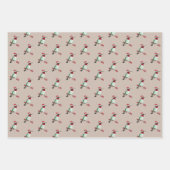 Kerstroofvogel met rotsende kerstmantel inpakpapier vel (Voorkant 3)