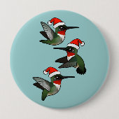 Kerstroofvogel Ronde Button 4,0 Cm (Voorkant)
