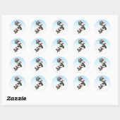 Kerstroofvogel Ronde Sticker (Vel)