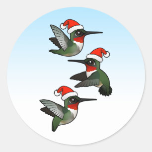 Kerstroofvogel Ronde Sticker
