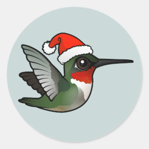 Kerstroofvogel Ronde Sticker