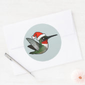 Kerstroofvogel Ronde Sticker (Envelop)