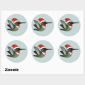 Kerstroofvogel Ronde Sticker (Vel)