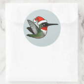 Kerstroofvogel Ronde Sticker (Tas)
