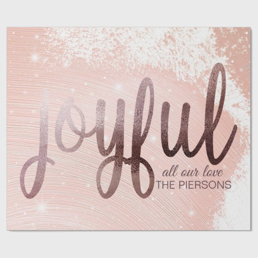 kerstRoos Gold Foil Joyful Cadeaupapier (Vlak)