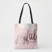 kerstRoos Gold Joyful-design Tote Bag (Voorkant)