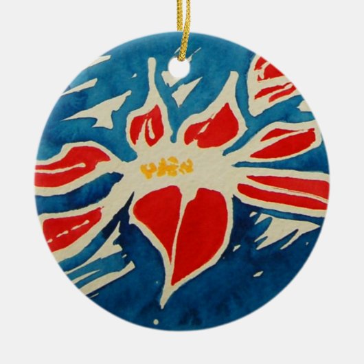 kerstRoos Keramisch Ornament (Voorkant)