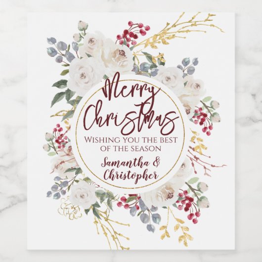 kerstRoos Wijn Etiket (Enkel label)