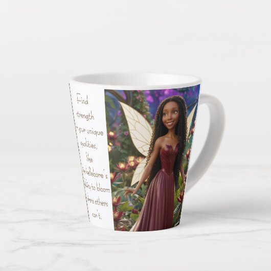 Kerstroosfee Latte Mok (Rechterhoek)