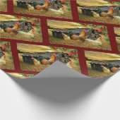 kerstrooster Hen Barn Coop Boerderij Cadeaupapier (Hoek)