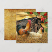 kerstrooster Hen Barn Coop Boerderij Feestdagenkaart (Voorkant / Achterkant)