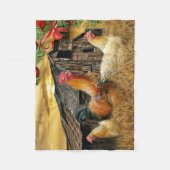 kerstrooster Hen Barn Coop Boerderij Fleece Deken (Voorkant)