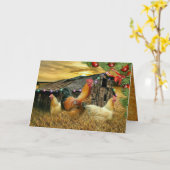 kerstrooster Hen Barn Coop Boerderij Kaart (Gele Bloem)