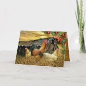kerstrooster Hen Barn Coop Boerderij Kaart (Voorkant)