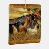 kerstrooster Hen Barn Coop Boerderij Keramisch Ornament (Rechts)