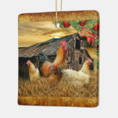 kerstrooster Hen Barn Coop Boerderij Keramisch Ornament (Links)