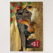 kerstrooster Hen Barn Coop Boerderij Legpuzzel (Verticaal)