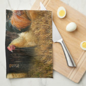 kerstrooster Hen Barn Coop Boerderij Theedoek (Quarter Fold)