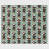 Kerstrottweiler Cadeaupapier (Vlak)