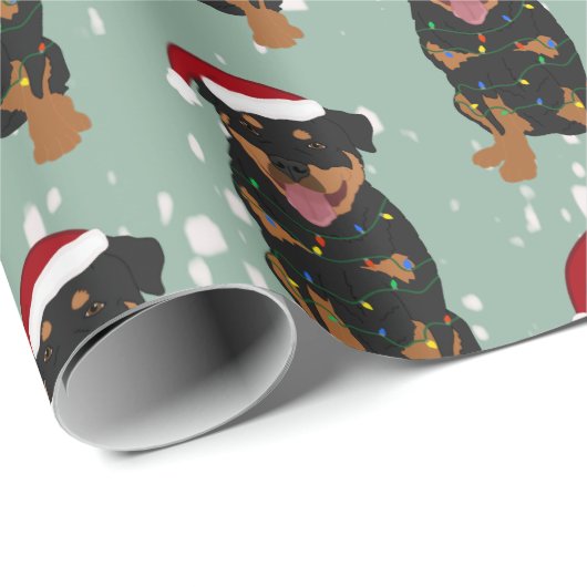 Kerstrottweiler Cadeaupapier (Rol Hoek)