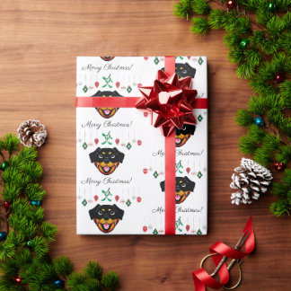 Kerstrottweiler Cadeaupapier