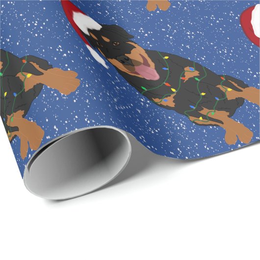 Kerstrottweiler Cadeaupapier (Rol Hoek)