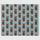 Kerstrottweiler Cadeaupapier (Vlak)