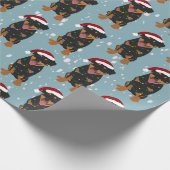 Kerstrottweiler Cadeaupapier (Hoek)