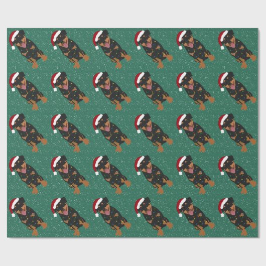 Kerstrottweiler Cadeaupapier (Vlak)
