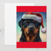 Kerstrottweiler Dog Gift T-Shirt Feestdagenkaart (Voorkant / Achterkant)