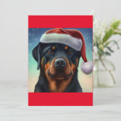 Kerstrottweiler Dog Gift T-Shirt Feestdagenkaart (Staand voorkant)