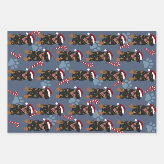 Kerstrottweiler Inpakpapier Vel (Voorkant 3)