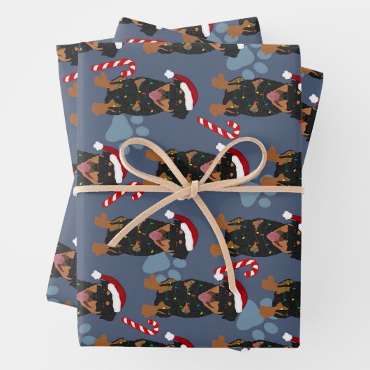 Kerstrottweiler Inpakpapier Vel (In situ)