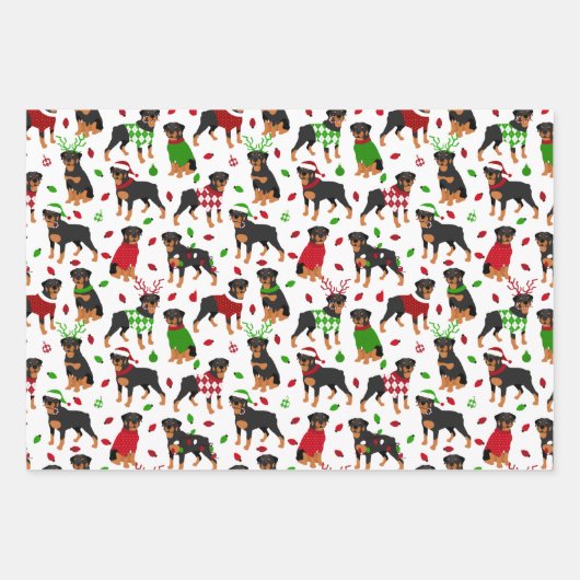 Kerstrottweiler Inpakpapier Vel (Voorkant 3)