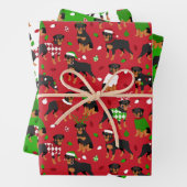 Kerstrottweiler Inpakpapier Vel (In situ)