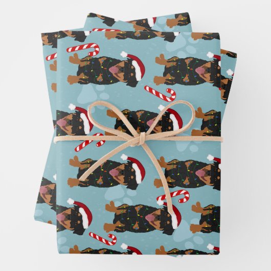 Kerstrottweiler Inpakpapier Vel (In situ)