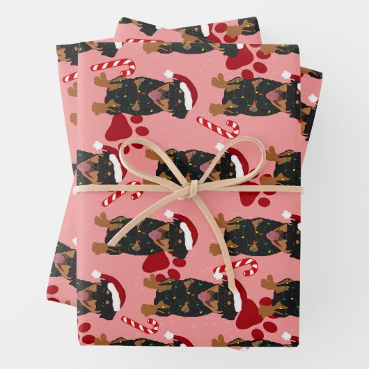 Kerstrottweiler Inpakpapier Vel (In situ)