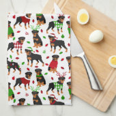 Kerstrottweiler Kitchen Towel Theedoek (Quarter Fold)